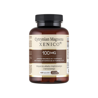Xenico Cytrynian Magnezu 100 mg UKŁAD MIĘŚNIOWY I NERWOWY 120 kapsułek