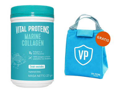 Vital Proteins Marine Collagen dla młodzieńczego wyglądu, kolagen rybi o neutralnym smaku 221g + TORBA LUNCHOWA GRATIS