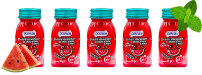 Dosfarm drażetki odświeżające o smaku arbuza i mięty z witaminą C DUŻE OPAKOWANIE ZESTAW 5 x 45 g