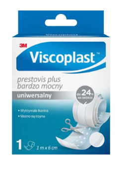 Viscoplast Prestovis Plus Bardzo mocny uniwersalny plaster z opatrunkiem do cięcia 1mx6cm