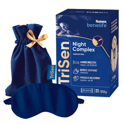 Humana Benelife TriSen Night Complex spokojny sen 57,6 g (24 x 2,4 g) + OPASKA DO SPANIA GRATIS!