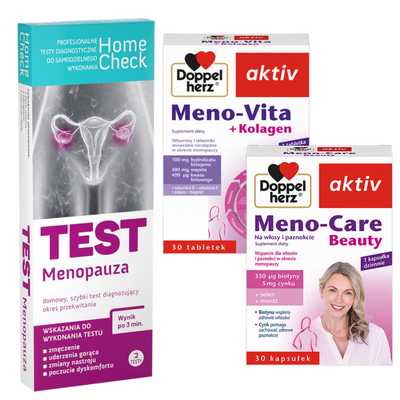 Milapharm test na menopauzę + Doppelherz Meno-Vita i Meno-Care WSPARCIE KOBIET