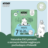 Muumi Baby Pants EKO PIELUCHOMAJTKI 7XL 16-26 kg 34 sztuki + CHUSTECZKI BEGGS GRATIS!