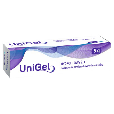 UNIGEL Pierwsza pomoc hydrofilowy żel na rany skóry 5 g