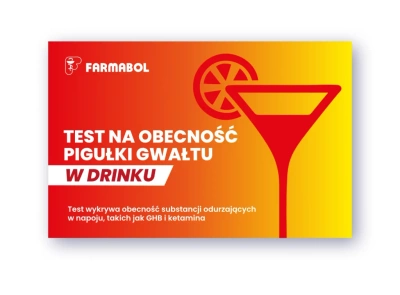 Farmabol test na obecność pigułki gwałtu w drinku 2 sztuki w opakowaniu