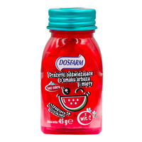 Dosfarm drażetki odświeżające o smaku arbuza i mięty z witaminą C DUŻE OPAKOWANIE ZESTAW 5 x 45 g