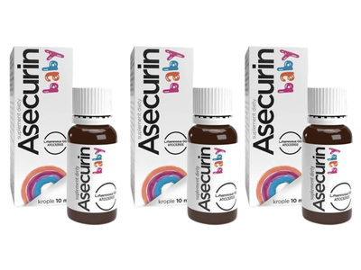Asecurin Baby krople dla niemowląt od urodzenia ZESTAW 3 x 10 ml