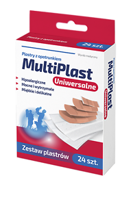 Rodzina Zdrowia MultiPlast plastry uniwersalne z opatrunkiem 24 sztuki