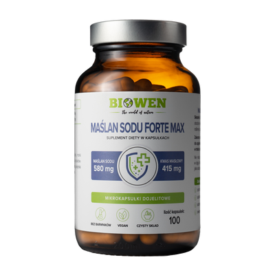 Biowen maślan sodu Forte Max 580 mg TRAWIENIE JELITA 100 kapsułek