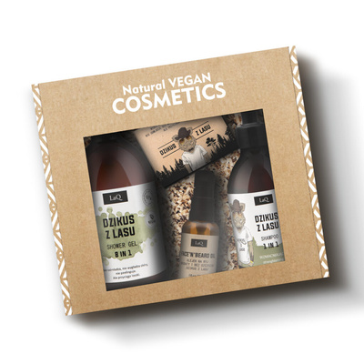 LaQ zestaw prezentowy kosmetyków DZIKUS Z LASU dla mężczyzn 4 sztuki