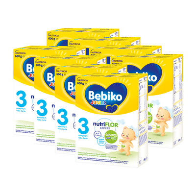 Bebiko Junior 3 Odżywcza formuła na bazie mleka dla dzieci powyżej 1. roku życia  ZESTAW 8x600g