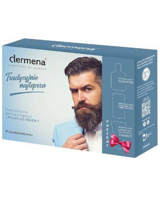Dermena MEN Zestaw kosmetyków dla mężczyzn Szampon do włosów 200 ml+Krem na noc 50 ml +Żel do mycia twarzy 150 ml