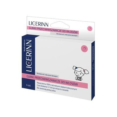 Licerinn Gumki przeciwwszawicze do włosów 4 sztuki