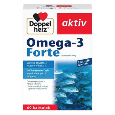 Doppelherz aktiv Omega-3 FORTE ZESTAW 2 x 60 kapsułek