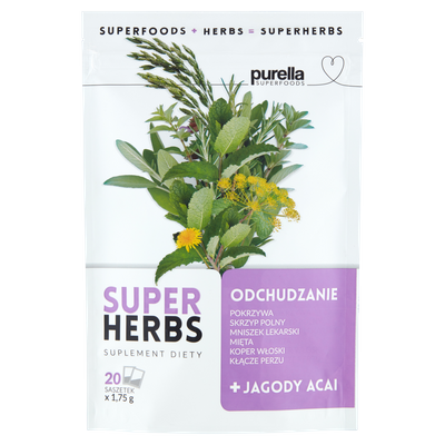 Purella Superfoods Suplement diety Superherbs odchudzanie 35 g (20 x 1,75 g)