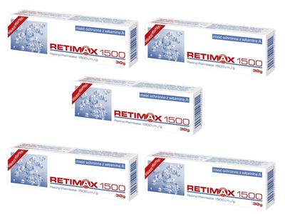 Retimax 1500 maść ochronna z witaminą A SKÓRA SUCHA ZESTAW 5 x 30 g