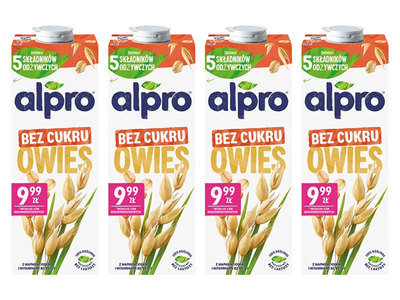 Alpro Napój owsiany niesłodzony ZESTAW 4 x 1 L