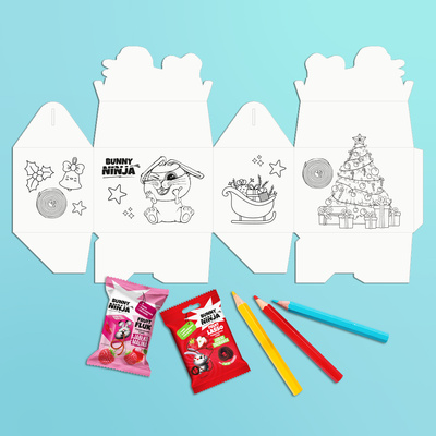 Bunny Ninja Świąteczny box IDEALNY NA PREZENT owocowe słodycze bez dodatku cukru