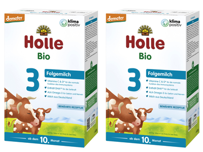 Holle mleko następne 3 BIO dla niemowląt od 10 miesiąca życia ZESTAW 2 x 600 g