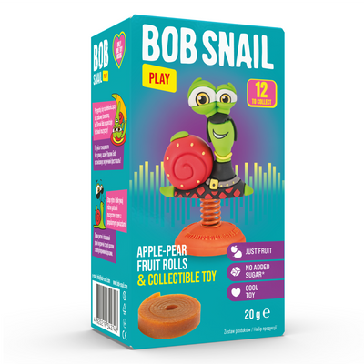 BOB SNAIL Play Music Fest przekąska owocowa z zabawką 20 g