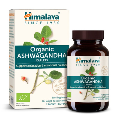 Himalaya Ashwagandha organiczna KONCENTRACJA, PAMIĘĆ 60 tabletek