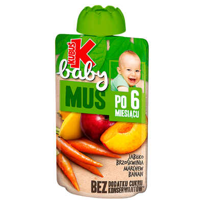 Kubuś Baby Mus po 6 miesiącu jabłko brzoskwinia marchew banan 100 g