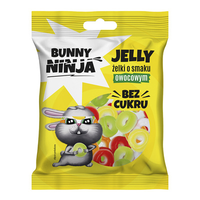 Bunny Ninja żelki owocowe w różnych kształtach dwa rodzaje ZESTAW 2 x 75 g