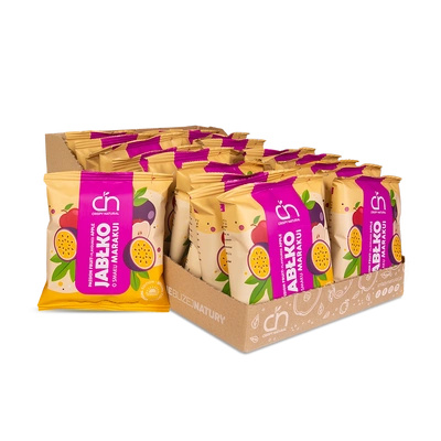 Crispy Natural jabłko o smaku marakui - suszone kostki z jabłek ZESTAW 24 x 18 g