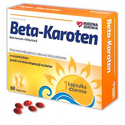 Rodzina zdrowia Beta-Karoten + Witamina E OPALANIE 60 kapsułek