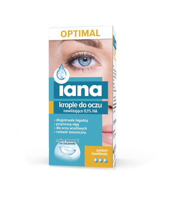 IANA Optimal 0,1% HA nawilżające krople do oczu 10 ml