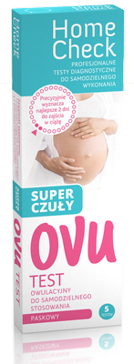 Home Check OVU Super Czuły test owulacyjny, paskowy 5 sztuk