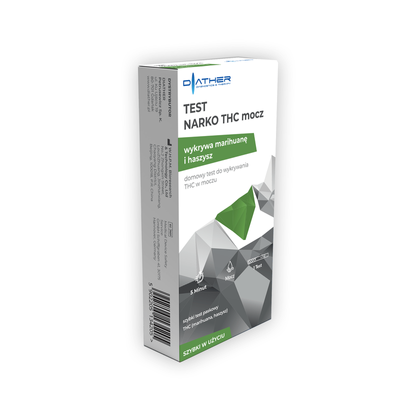 Diather Test NARKO THC mocz wykrywa marihuanę i haszysz 1 opak.