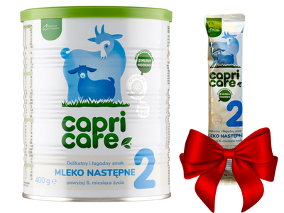 Capricare 2 - mleko następne, powyżej 6 miesiąca, oparte na mleku kozim 400 g + SASZETKA GRATIS!