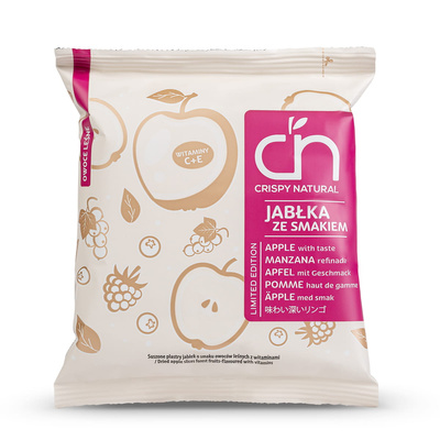 Crispy Naturals Jabłka ze smakiem owoce leśne z witaminami chipsy 18 g