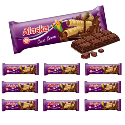 Alaska bezglutenowe, kukurydziane rurki z kremem kakaowym ZESTAW 10 x 18 g