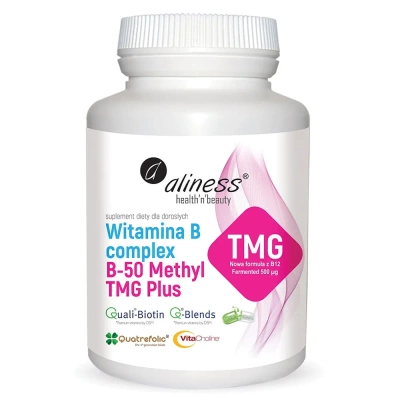 Aliness Witamina B Complex B-50 Methyl TMG Plus UKŁAD NERWOWY 100 kapsułek 