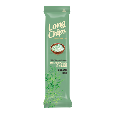 LONG CHIPS Chipsy ziemniaczane o smaku kwaśnej śmietany z koperkiem 75g