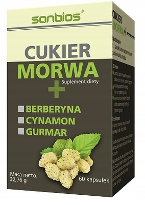 SANBIOS cukier morwa+ berberyna cynamon gurmar 60 kapsułek
