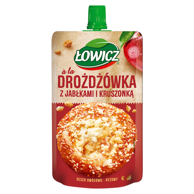 Łowicz Deser owocowo-ryżowy a'la drożdżówka z jabłkami i kruszonką 100 g