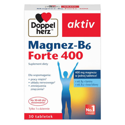 Doppelherz aktiv Magnez-B6 FORTE 400 ZESTAW 5 x 30 tabletek