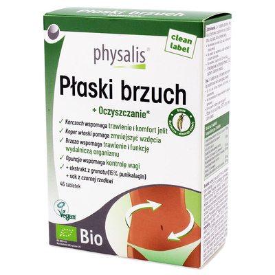 Physalis tabletki na płaski brzuch BIO 45 sztuk