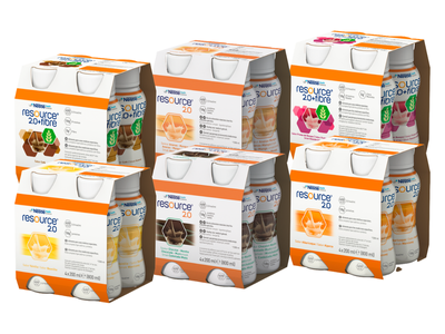 Nestlé Resource 2.0+Fibre Preparat odżywczy w płynie mix różnych smaków 24 x 200 ml