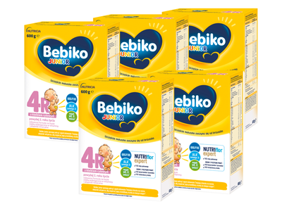 Bebiko Junior 4R Odżywcza formuła na bazie mleka dla dzieci powyżej 2. roku życia ZESTAW 5x600g