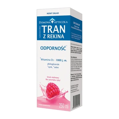 Domowa Apteczka Tran z rekina grenlandzkiego smak malinowy 250 ml