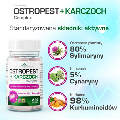 Ostropest + Karczoch Complex TRAWIENIE WĄTROBA 60 kapsułek