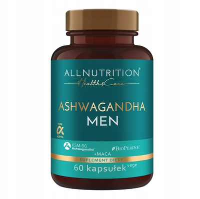 Allnutrition health & care ashwaganda dla męźczyzn, maca stres, 60 kapsułek