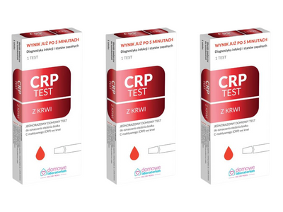 CRP test na stężenie białka C-reaktywnego we krwi ZESTAW 3 x 1 sztuka