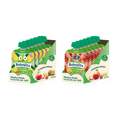 BoboVta zestaw musów owocowych po 6 miesiącu RÓŻNE SMAKI 12 x 80 g