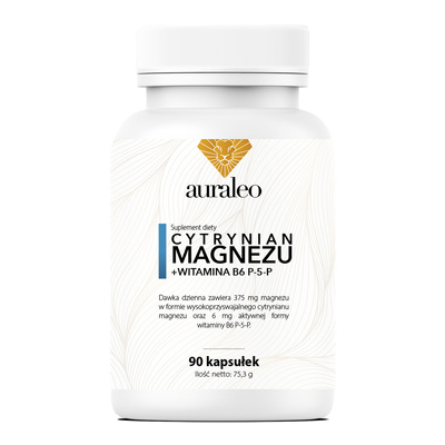 CYTRYNIAN MAGNEZU + Witamina B6 P-5-P DOBRZE PRZYSWAJALNY ZESTAW 2 x 90 kapsułek