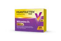 Vigantoletten Max Witamina D3 2000 j.m. Żelki 60 szt 2 opakowania+ Vigantoletten Max Witamina D3 4000 j.m. 120 tabletek GRATIS 